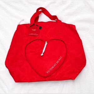 Victoria’s Secret V-Day Red Packable Nylon Tote/Gym Bag – NWT
